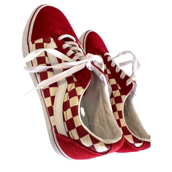 Vans Womens Red & White Checkered Sneakers Size‎ 9 - Picture 4 of 9